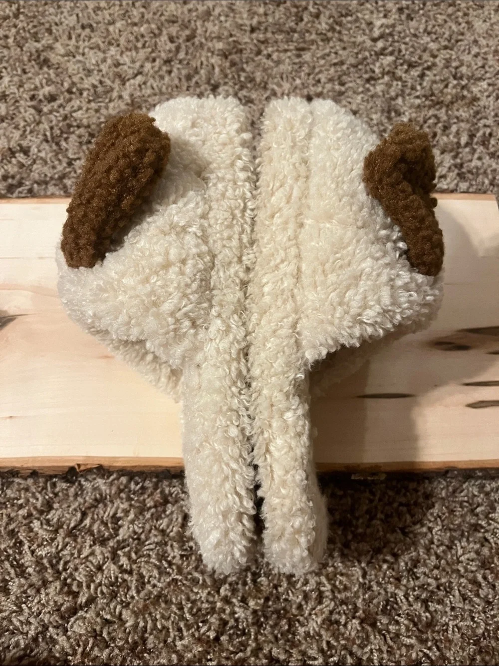 wonder nation Girls Plush Cream & Brown Dog Slippers